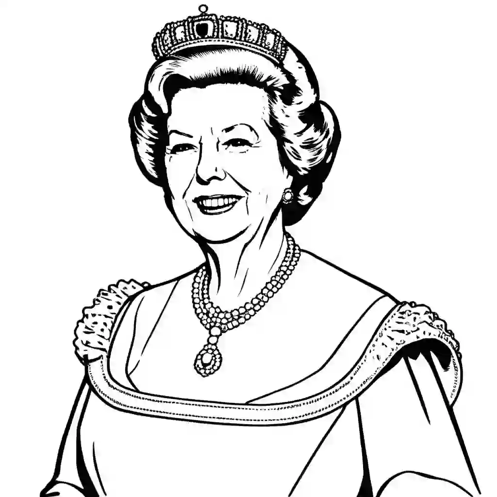 Queen Beatrix of the Netherlands coloring pages